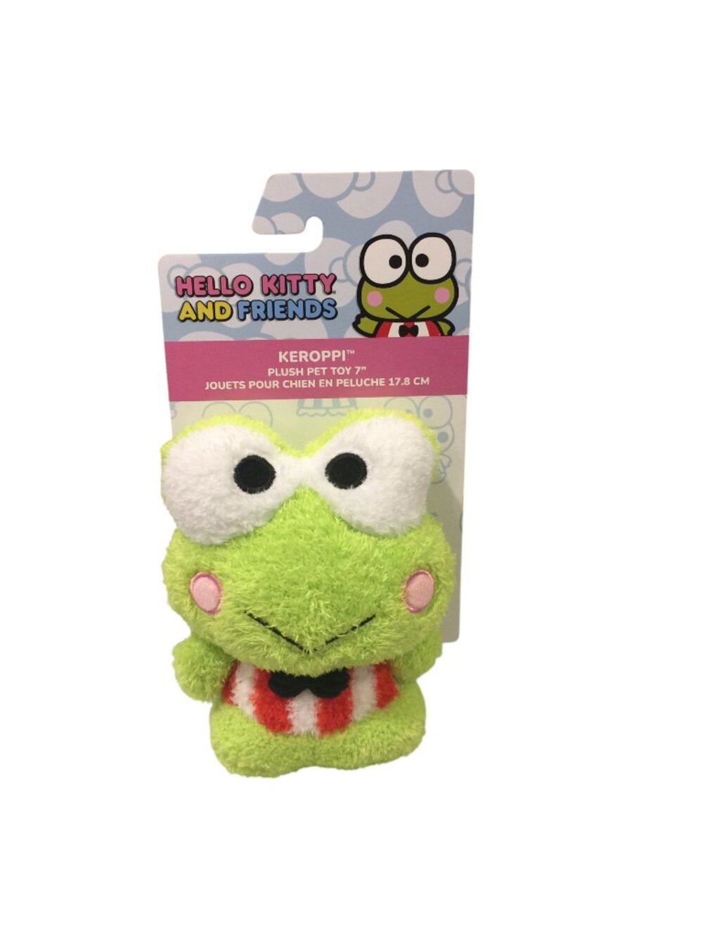 KEROPPI  AND FRIENDS 7" Plush Dog Toy KEROPPI FROG Character Crinkle Squeak